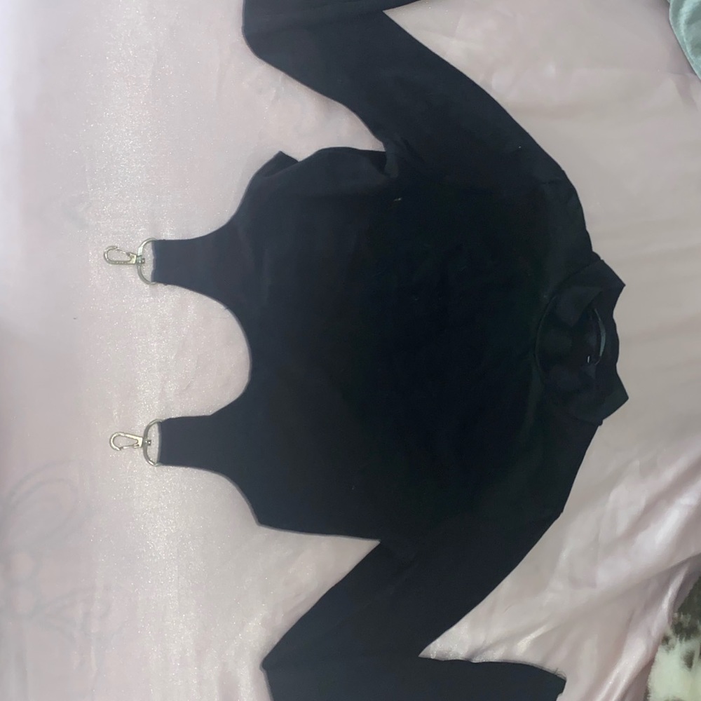 Black Clip On Crop Top Turtle neck Woman’s Size XS